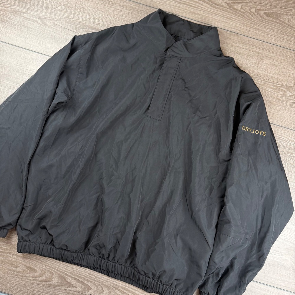 FootJoy Mens DryJoys Golf Pullover Windbreaker Jacket Black Large
